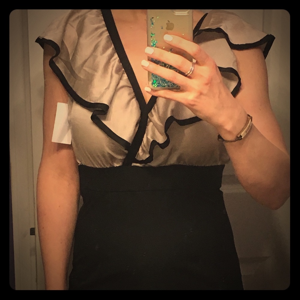 Black and champagne H&M cocktail dress